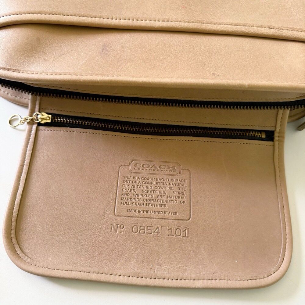 Vintage 90s Coach Brighton Leather Bag Purse British Tan Made in the USA - Picture 5 of 16
